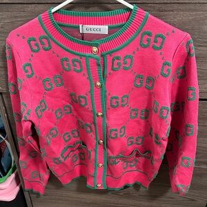 Women's Cardigan in Pink and Green size S